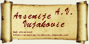 Arsenije Vujaković vizit kartica